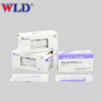 Good Quality Medical Absorbable Polyglycolic 910 Types of Machine Manufacturer Disposable Nylon Thread Surgical Sutures