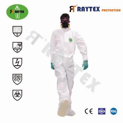 Raytex Disposable Protective Coverall Disposable Non Woven Coveralls 65g with Hood En14126 Disposable Garment