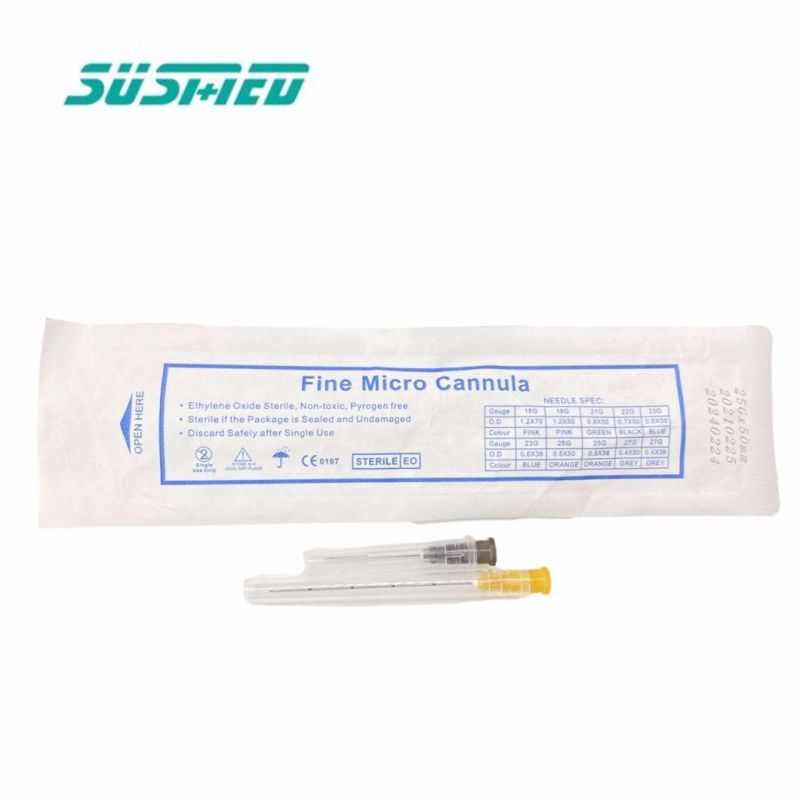 Disposable Stainless Steel Types of Cannula and Sizes 18g 21g 22g 23G 25g 27g