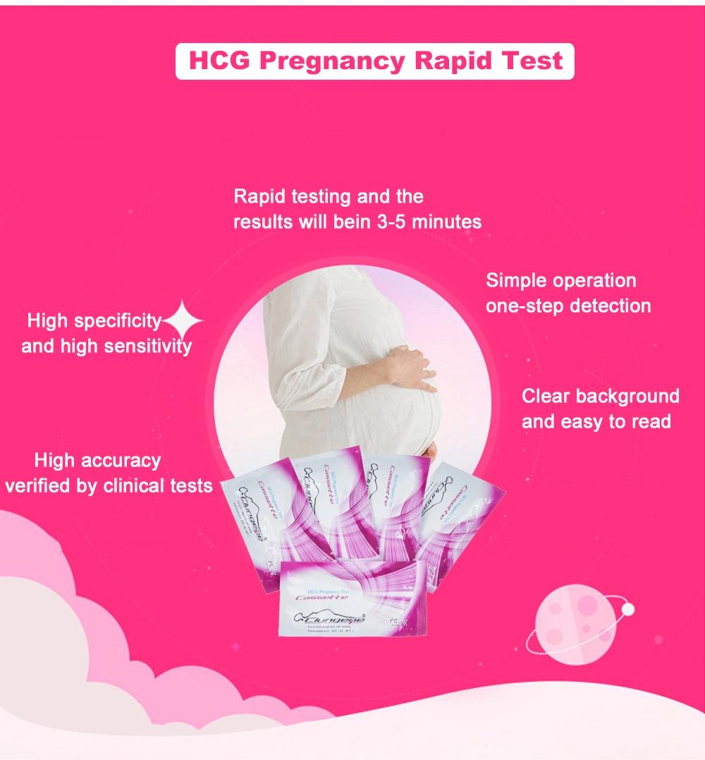 Urine HCG Pregnancy Analyzer Strip Cassette Midstream Test with Certificate