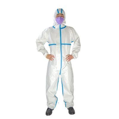 Sell Well OEM En14126 Protective Coverall Sf Microporous Disposable Safety Medical Protective Clothing