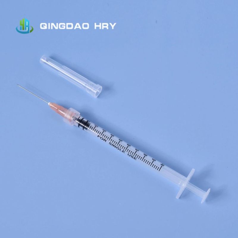 Vaccine Syringe Luer Slip Luer Lock Disposable Medical Syringe with Needle & Safety Needle Eo Sterile CE&ISO