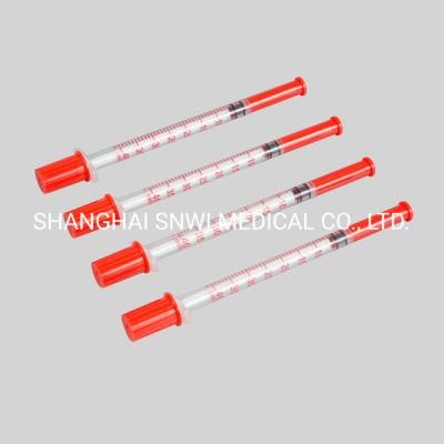 High Quality Medical Products Disposable Safety Sterile U-40 U-100 0.3ml 0.5ml 1ml Insulin Syringe with Needle