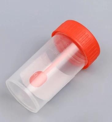 Disposable Hospital Sterile Plastic 60ml Sample Specimen Test Collection Stool Urine Container with Spoon