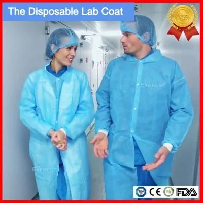 Disposable PP PE Non Woven Laboratory Coat Gown