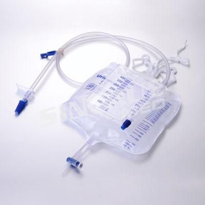 400cc Two-Chamber Urine Meter Urinary Drainage Bag with Plastic Cover