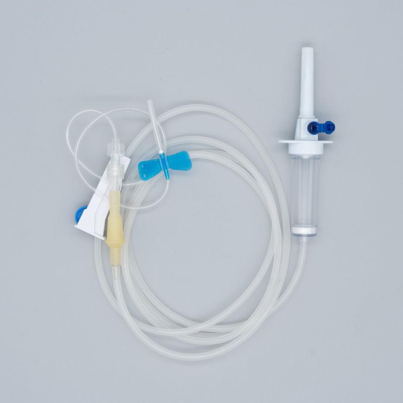 Disposable Infusion Set with Free Needle Injection Port Blood Transfusion Device