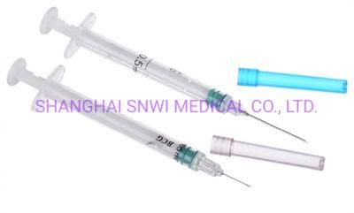 Medical Grade PP Sterile Disposable Bcg Syringe with Needle Medical Vaccine Syringe