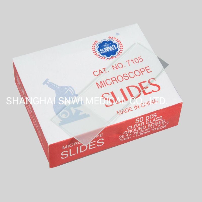 Disposable Lab Frosted Microbiology Hematology Clear Glass Prepared Microscope Slide