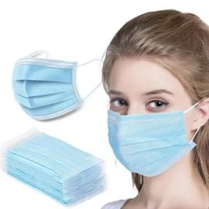 Medical Mask Flat Disposable Facial Adult Surgical Mask with Top Sale CE Certification Non-Woven Bef98+ Earloop Surgical Use Blue