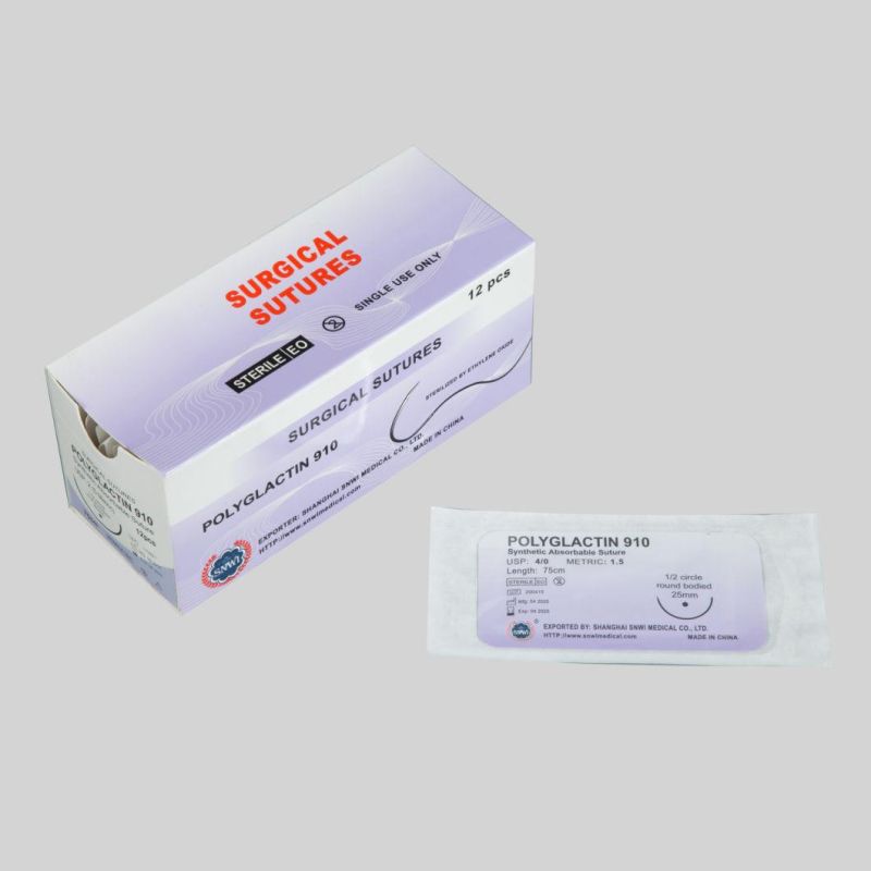 Disposable Medical Supplies Non Absorbable Surgical Polyester Braided Suture with CE ISO Approved