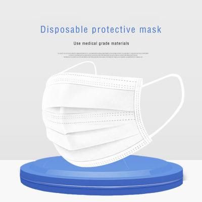 Wholesale Medical Disposable 3ply Non-Woven Anti Dust Pollution Pm2.5 Double Nose Clip White Face Mask