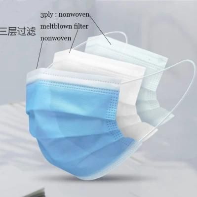 Ce Certified White List Manufacturer Nonwoven Surgical Mask