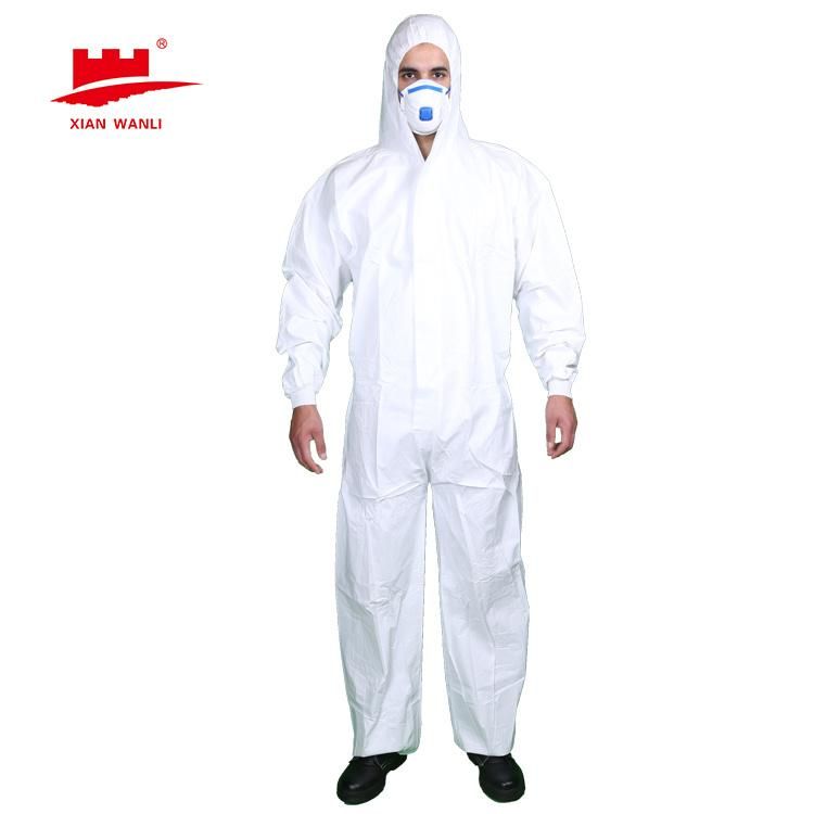 Anti Static Hospital Non Woven Protective Disposable Isolation Coverall Hazmat Suit Clothing PP PE for Personal Protection