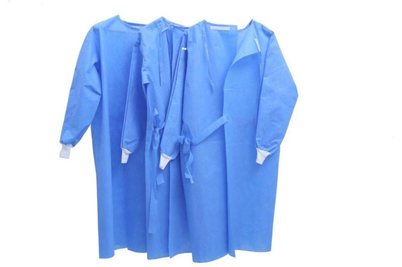 Disposable Sterile 45GSM SMS Non Woven Fabric Medical Standard Surgical Gown for Hospital