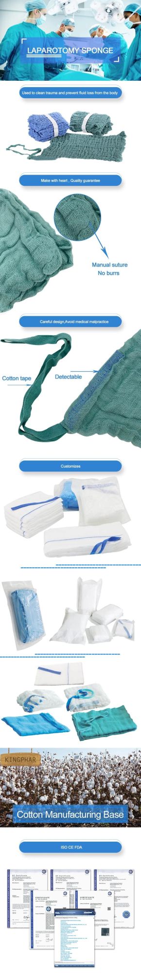 Sterile 4ply Gauze Lap Sponge with X-ray