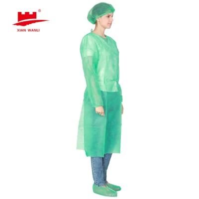 Disposable PP+PE Protective Waterproof Isolation Gown for Hospital En14126