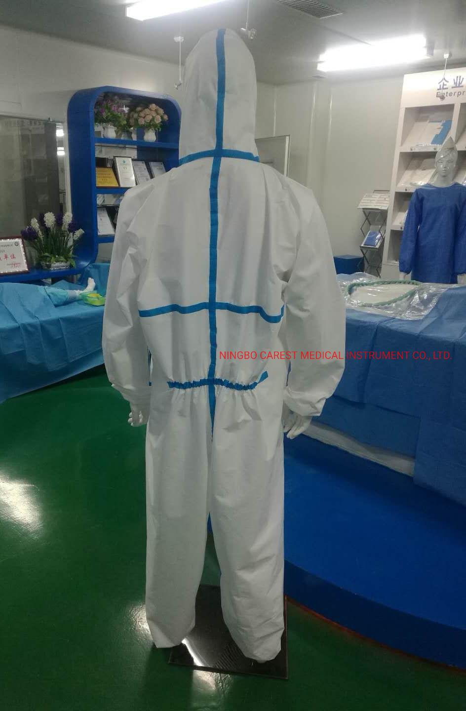 CE Marking Disposable Protective Coverall EU Type 4/5/6 Non- Sterile Disposable Protective Clothing