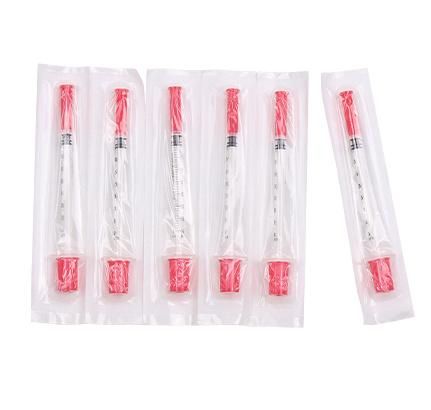 Wego Medical Syringe Manufacturer Disposable Orange Cap Insulin Syringe with Needle