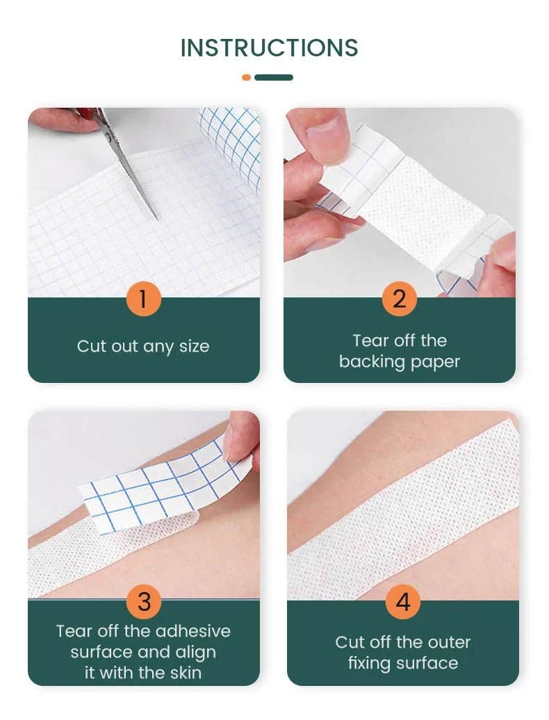 Medical Fix Roll Non-Woven Fabric Surgical Tape White Nonwoven Wound Dressing Tape