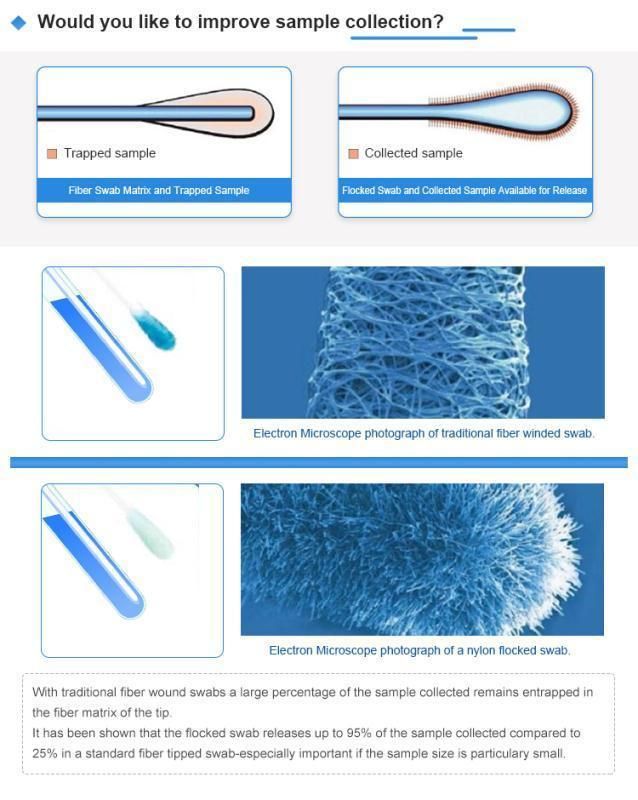 Disposable Swab Sterile Nasal Oral Flocked Swab