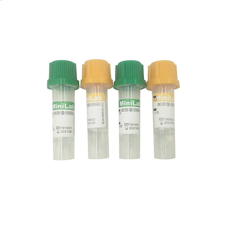 Micro Plain Vacuum Blood Collection Tube with Clot Activator Gel & Separation Gel