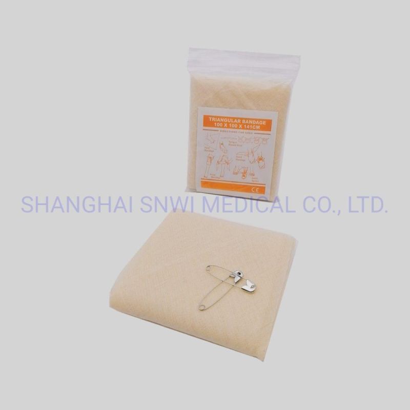 Absorbent Gauze Triangular Bandage with Two Safety Pin