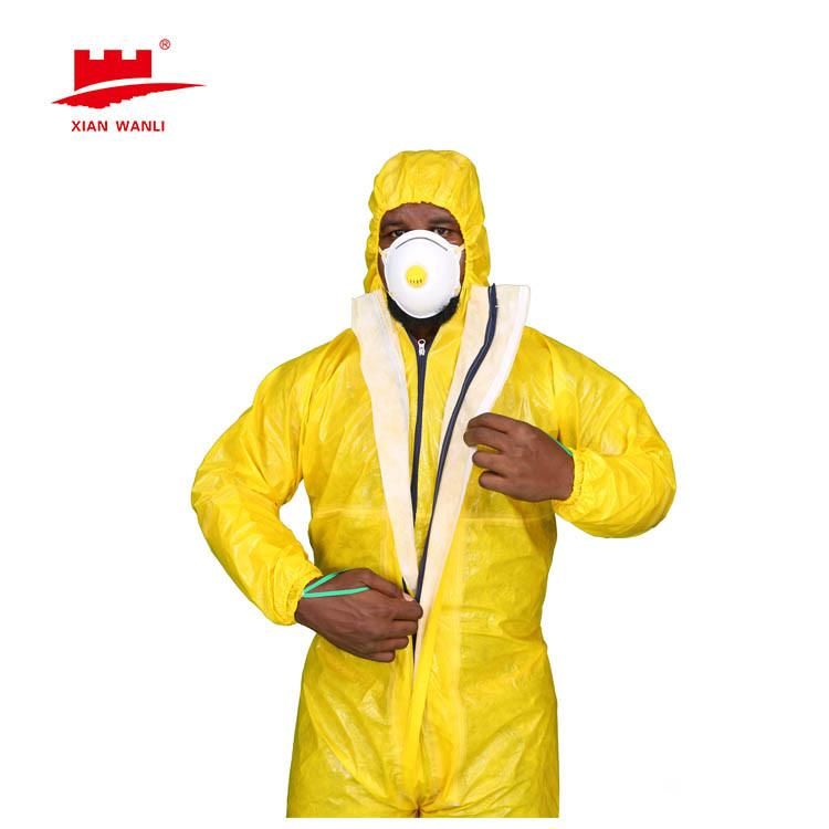 White Coverall Non Woven Protective Work Safety Clothing Microporous Coveralls with Hood and Tape