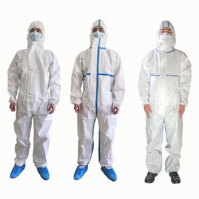 Waterproof Non Sterilized Taped Seam Medical Sf Coverall Suit Protective Workwear Safety Jumpsuit Coverall for Hospital Staff