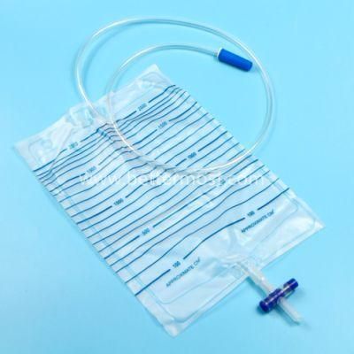 Disposable High Quality Medical PVC Urine Drainage Bag with T Valve / Cross Valve