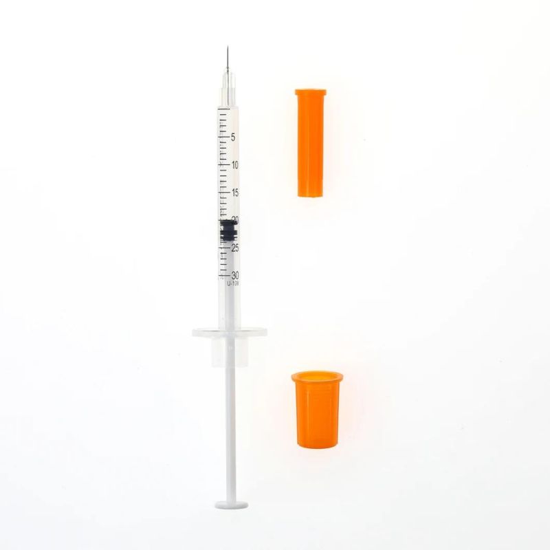 Sterile Disposable Medical Insulin Syringe with Fixed Ultra Fine Needle U-40/U-100 0.3ml/0.5ml/1.0ml High-Quality FDA CE&ISO