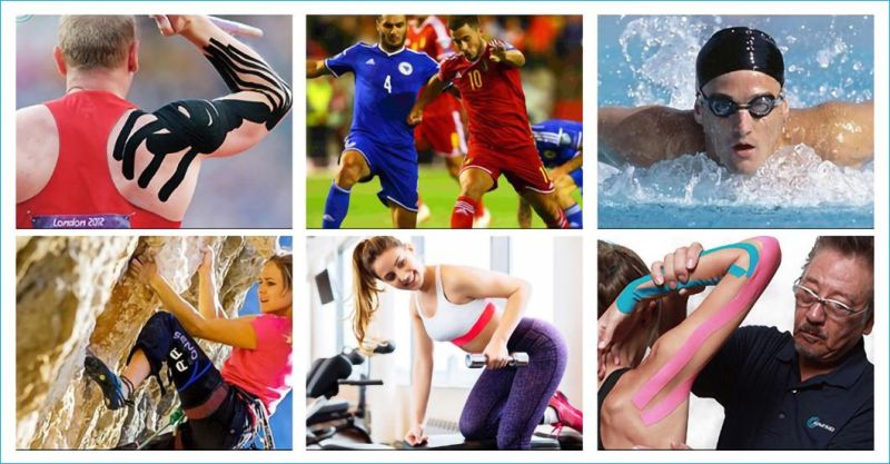 5cmx5m Therapy Sports Waterproof Pre Cut Muscle Kinesiology Tape