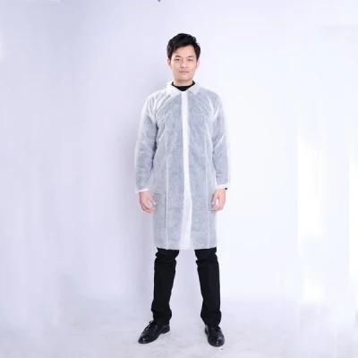 White Single Use Disposable Lab Coat for Personal Protective