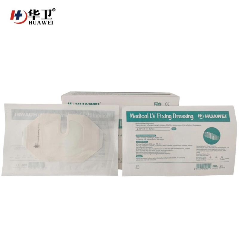 Chinese Manufacture Original Made Transparent Film IV Cannula Fixing Dressing with U Port 6*7cm 100PCS/Box Wholesale