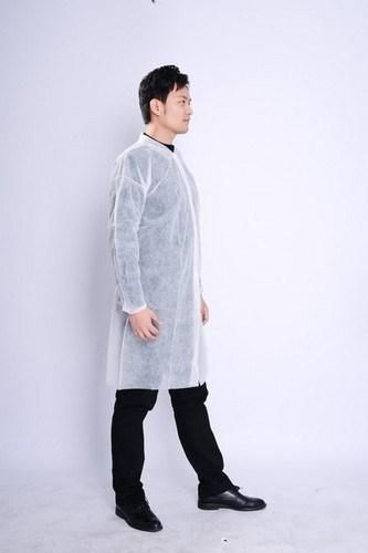 Protective Disposable PP Nonwoven Lab Coat with Hood