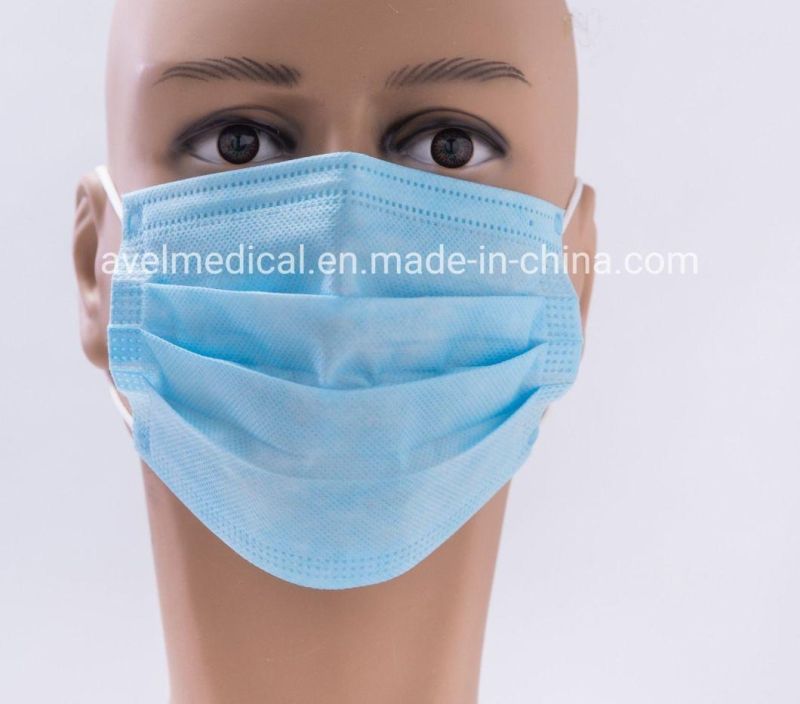 Protective Surgical Non-Woven Disposable Medical Face Mask with 3 Fly