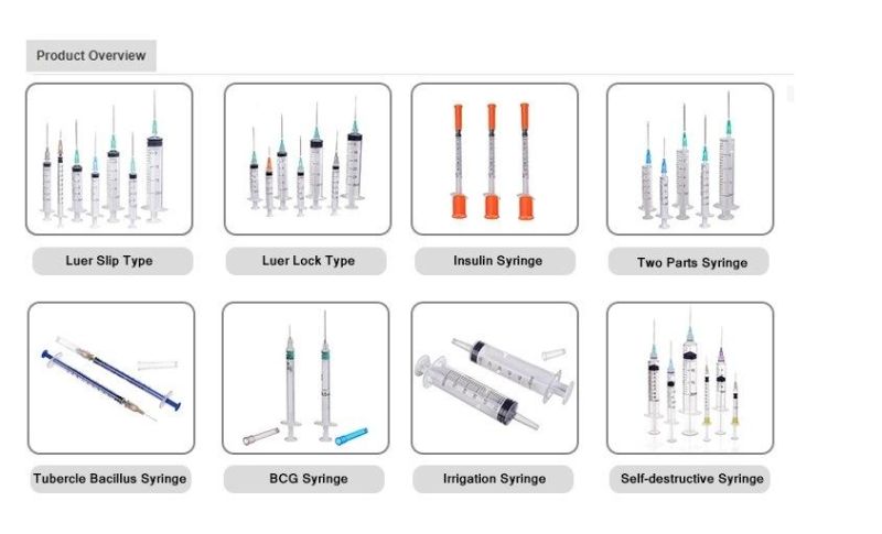 1ml Syringe Disposable Auto Disable Bcg Vaccine Syringe