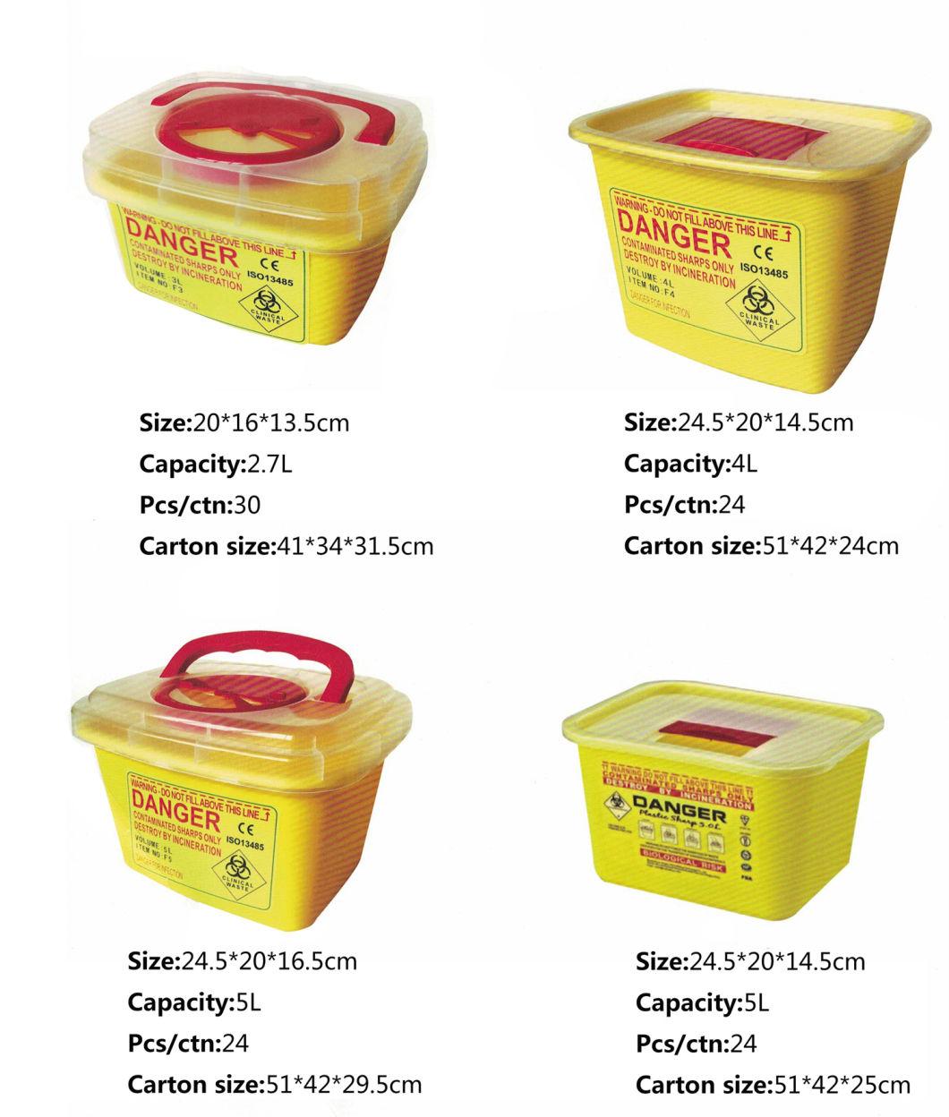 Disposable Sharp Container Surgicalsupplies Square Yellow Medicalmaterials