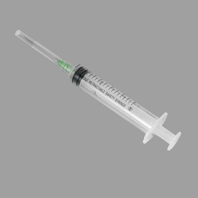 Luer Lock/Fix/Luer Slip Needle Retractable Hypodermic Safety Syringe