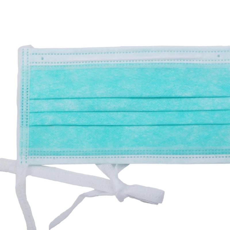 Well Fitting Factory Wholesale Tie-on Disposable SMS Non-Woven Surgical Face Mask