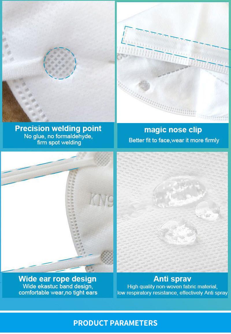 CE Disposable Nonwoven FFP2 Particle Filtering KN95 Folding Half Face Mask