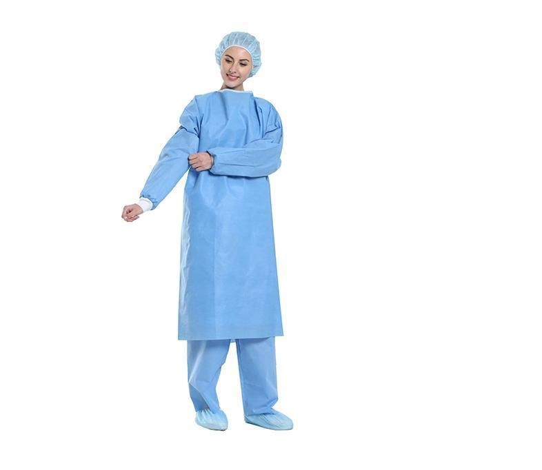 Disposable Nonwoven PP+PE Adult Clothes Visitor Coat /Lab Coat /Gown Protective Isolation Gown