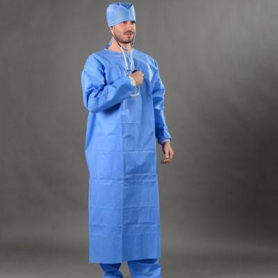 SMS Surgical Gown Light Blue Sterile Medical Gown for Man