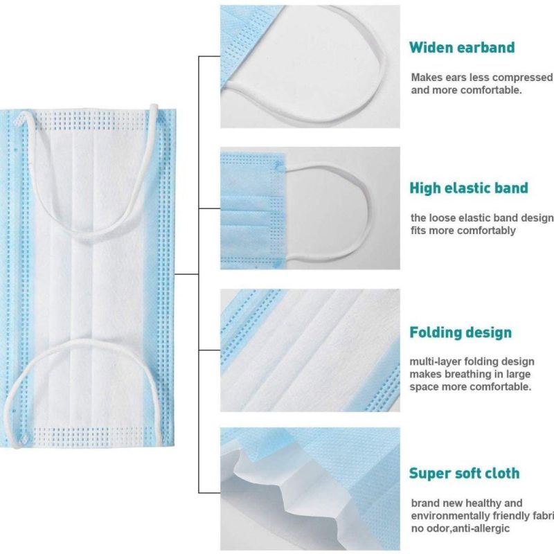 Surgical Face Mask, Disposable, 3-Ply, Non-Woven, with Ear Loop