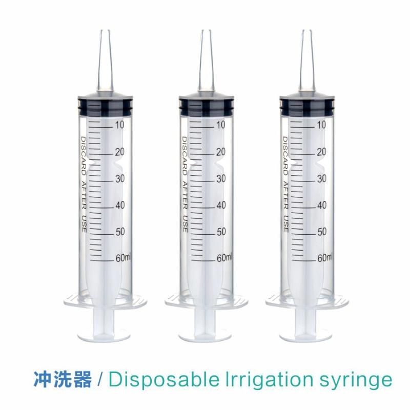 CE Approved Disposable Plastic Irrigation Syringe with Catheter Tip