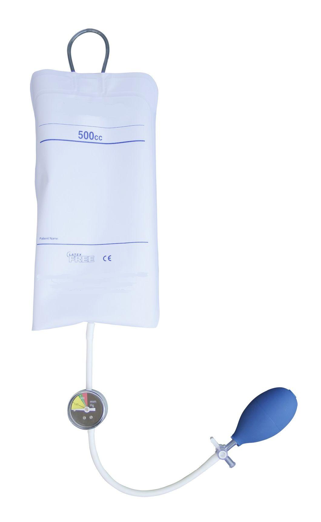 Blood and Fluid Quick Infusion Pressure Single Blood Collection Bag with Pressure Display 500ml