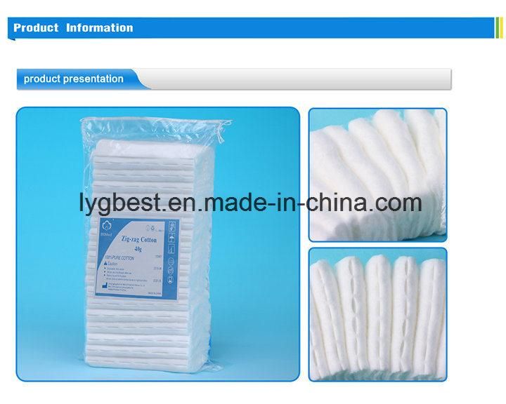 Absorbent Medical Supplies Disposable Products Zig Zag Cotton Pleats