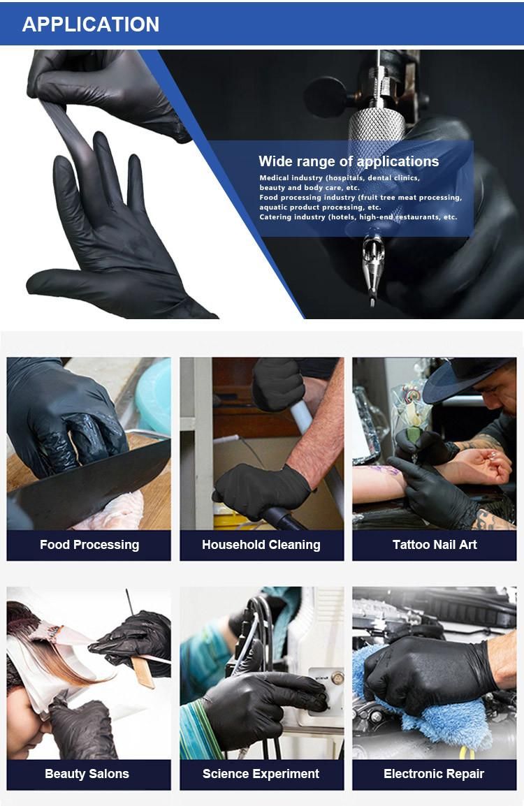 Fast Delivery Industrial Repair Machine Thick Black Nitrile Gloves