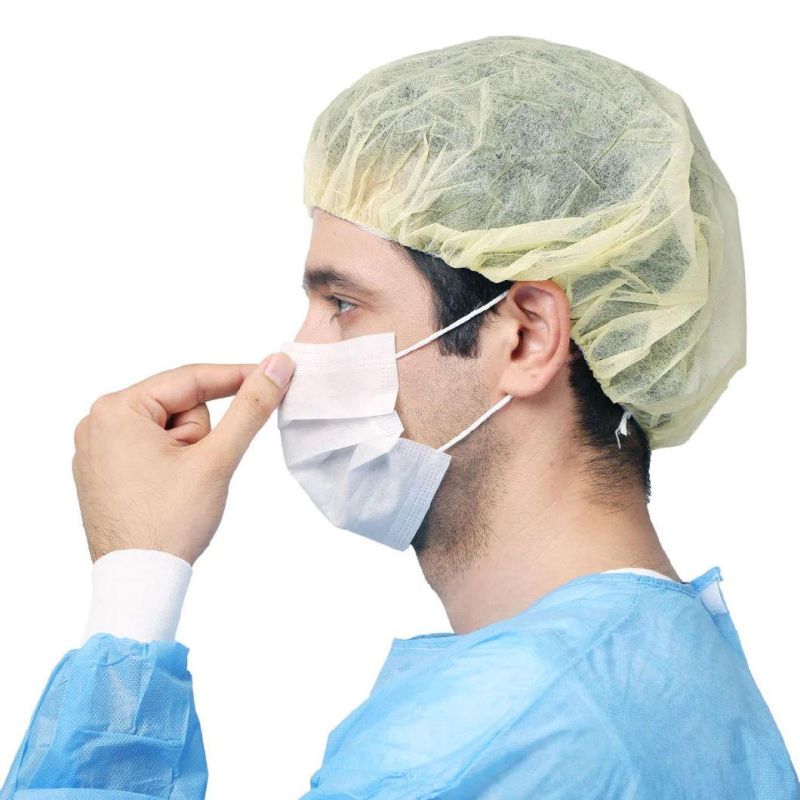 High Quality Disposable Nonwoven Bouffant Cap for Nurse in Hospital