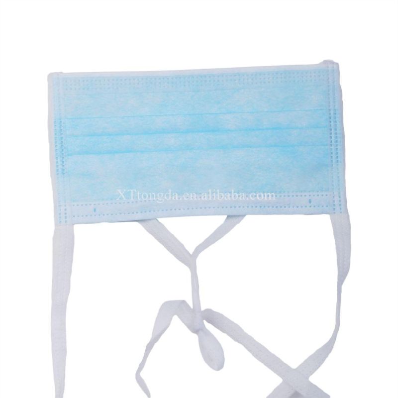 3-Ply Disposable Tie Band Mask, Non-Sterile, Adjustable